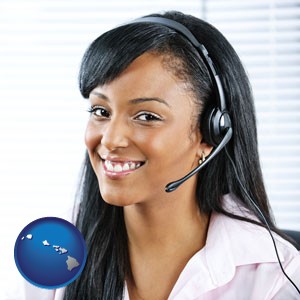 a customer service representative - with Hawaii icon