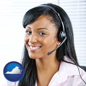 a customer service representative - with Virginia icon